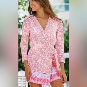NWT Cabana Life Napa Tassel Wrap Romper Size Large
